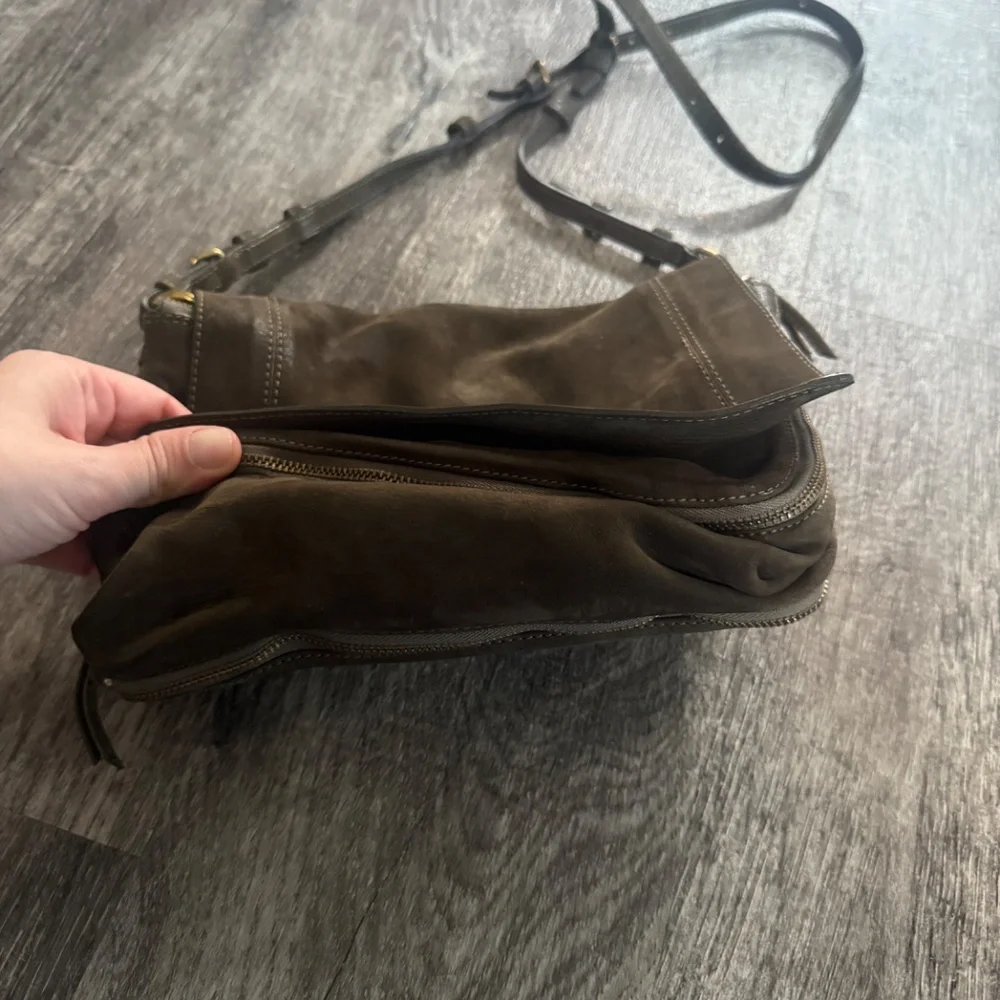 JEROME DREYFUSS Igor Brown Suede Crossbody Bag